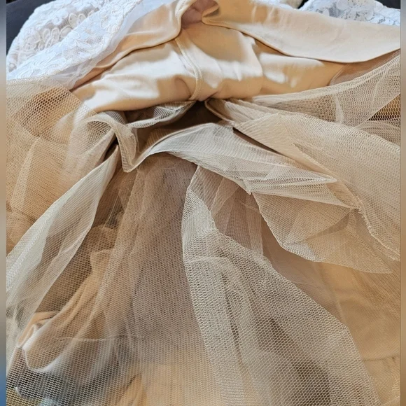 La Femme Women's Long White Lace Mermaid Sheer Halter Neck Gown, Size 0 - Picture 8 of 12